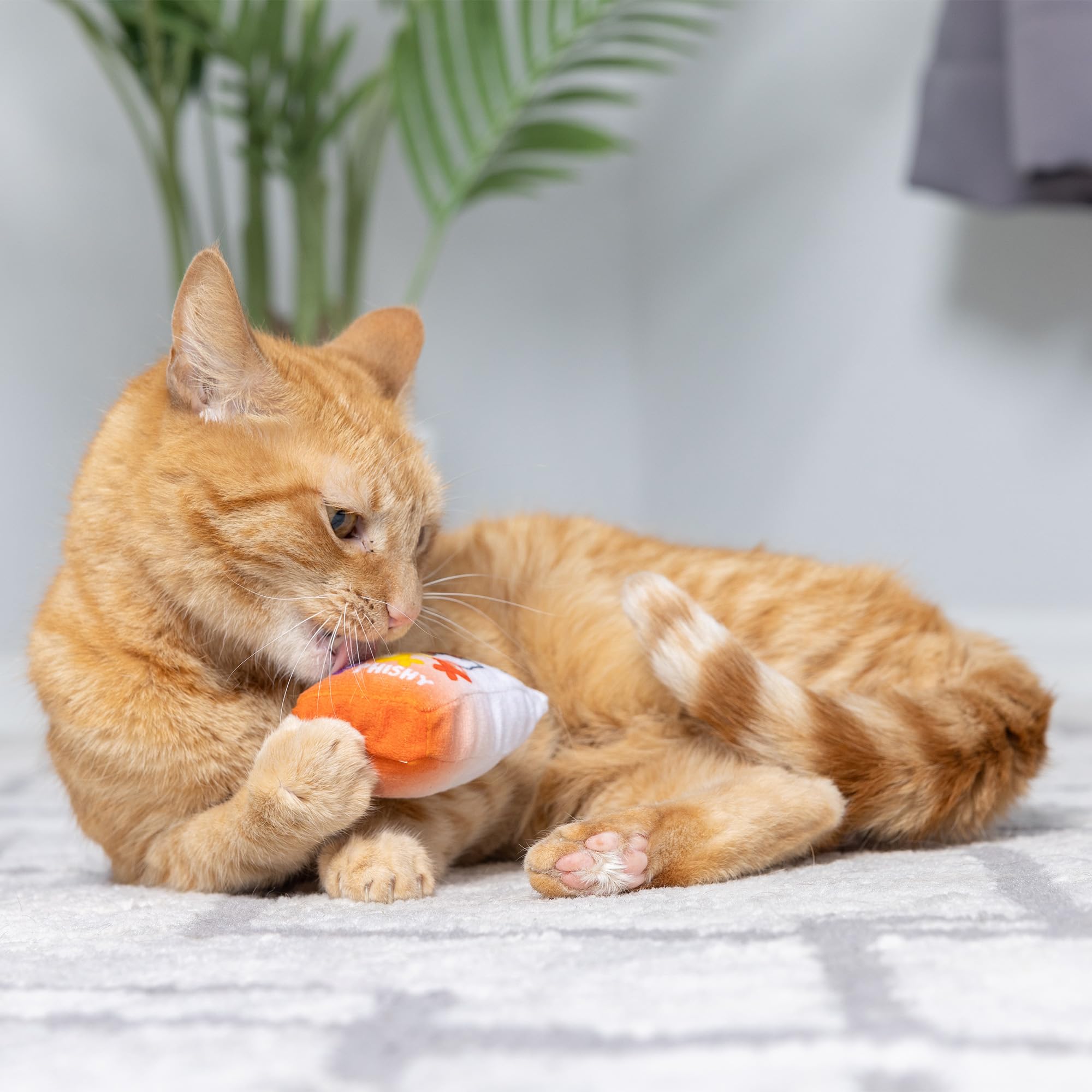 Huxley & Kent Plush Cat Toy - Go Fish Phishy - Snack Attack Strong Catnip Filled - Plush Interactive Kitten And Cat Toy With Cat
